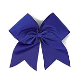AMYDECOR 7 Inch Jumbo Solid Color Bows with Alligator Hair Clips For Girls and Women (Royal blue)