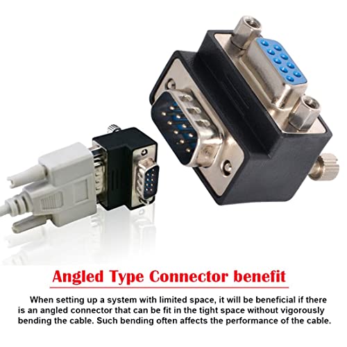 Conector RS232 D-Sub 9Pin ángulo 90° macho a hembra miniatura 5