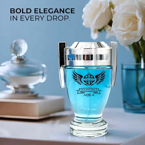 AFLUXE Men\'s Cologne Invincible Aqua- Eau De Toilette Spray Perfume Fresh Scent 3.4 Fl Oz Daily Used