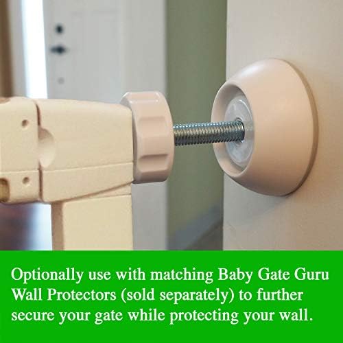 Baby Gate Guru Extra Long M10 (10mm) Spindle Rods for Pressure Mounted Gates Replacement Set - 4 Pack of M10 Spindle Screw Bolts for Baby and Pet Safety Gates - Choose Your Color (10mm, White)