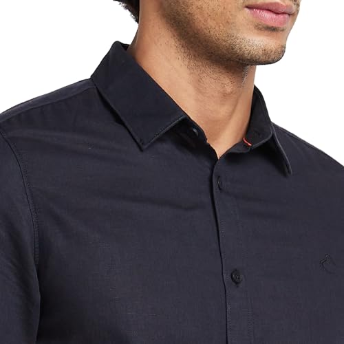 Image of Being Human Grey Slim Straight Fit Regular Collar Long Sleeves Men's Shirt Clothing