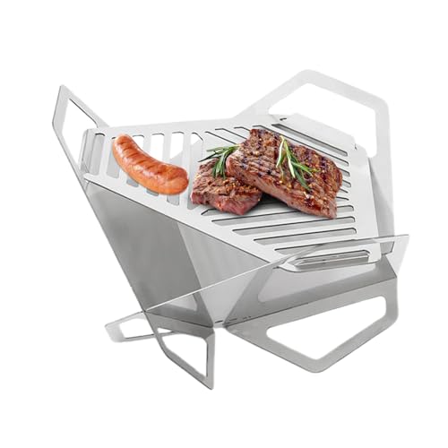 Braciere Portatile Da Campeggio,Riscaldatore Griglia Pieghevole - Focolare da Esterno Ripiegabile - Per Famiglia, Amici, Adulti, Festa, BBQ, Avventuriero, Donne, Giardino, Terrazzo E Esterno