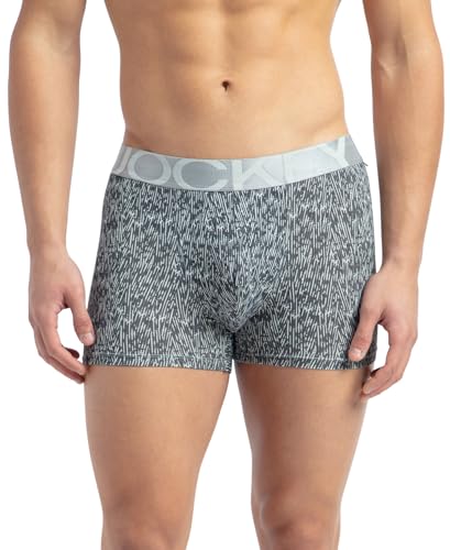 Image of Jockey IC30 Men's Tactel Microfiber Elastane Stretch Printed Trunk with Moisture Move Properties High Rise S