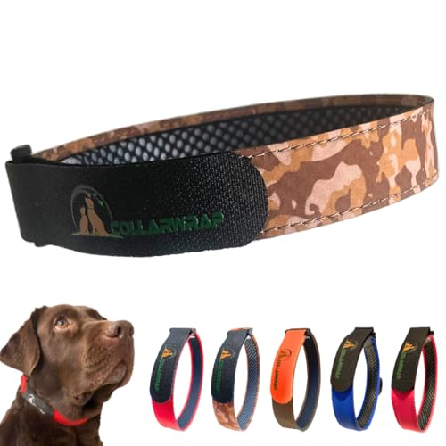 Funda Collar Antiparasitario Perros para Todos los Collares Antiparasitarios para Perros - Antipulgas para Perros Pequeño y Grande - Collar Antiparasitos Interno (Camuflaje Marrón, XL: de 48 a 52 cm)