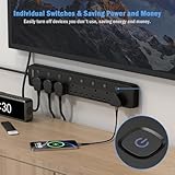 TOPREK 8 Way Extension Lead with Individual Switches, 2100 Surge Protected Extension Lead with Indicator Lights, Desk/Wall Mounted Power Strip for Office/Home/Computer Room/Garage(2M) - Image 3