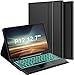 Produktbild Wineecy Beleuchtete Tastatur Hülle für Lenovo Tab P12 12.7 Zoll Tablet 2023, Magnetisch Abnehmbare Kabellose Bluetooth QWERTZ Tastatur mit Touchpad und PU Leder Schützhülle
