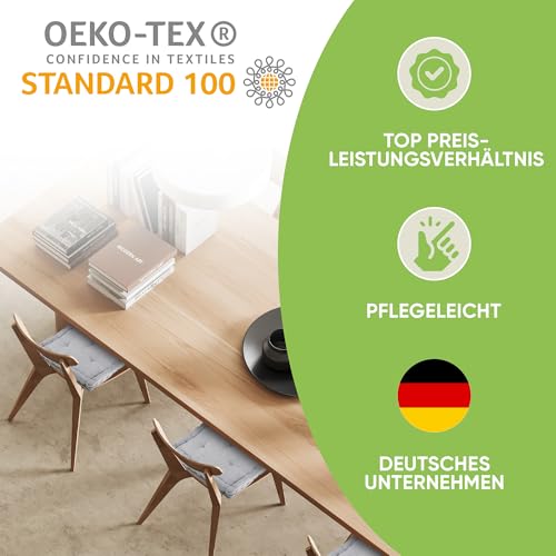 Gräfenstayn® 4er-Set Sitzkissen Stuhlkissen 40x40x8cm für Indoor und Outdoor aus 100% Baumwolle Dicke Polsterung Steppkissen/Bodenkissen (Grau)