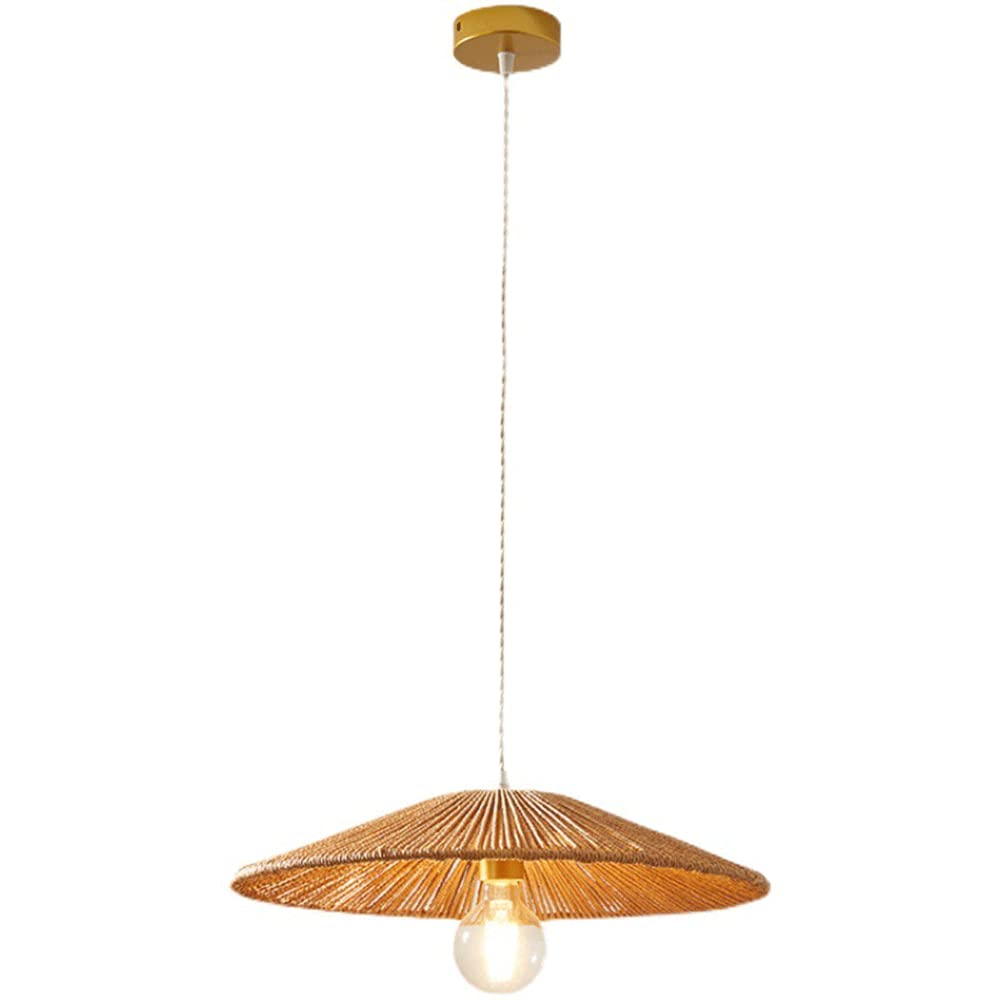 Lustre tissé pour îlot de cuisine et table à manger, luminaire chaleureux style bohème