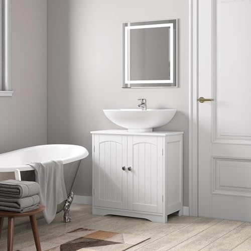 MCC Direct Under Sink Bathroom Cabinet, 2-Door Basin Cupboard, Colorado White