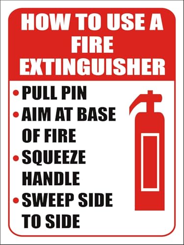 Image of GADGETS WRAP How to use Fire Extinguisher Sign Sticker Decal - Easy to Mount Weather Resistant Long Lasting Ink - 12 inch x 9 inch Inches Size