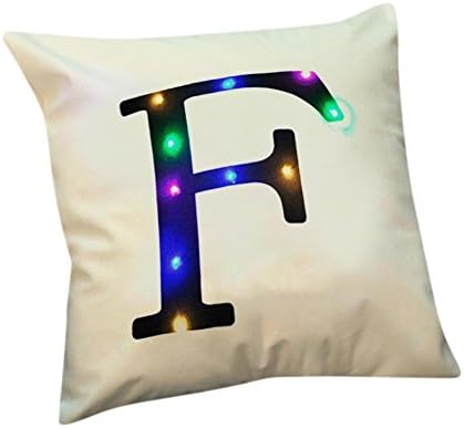 ZUODU Creative LED Colorful Lighting Velvet Letter Cushion Cover Pillow Cover Bar Use Party Use Festival Use Gift Use18x18 or 45cm x 45cm 1pc (A)