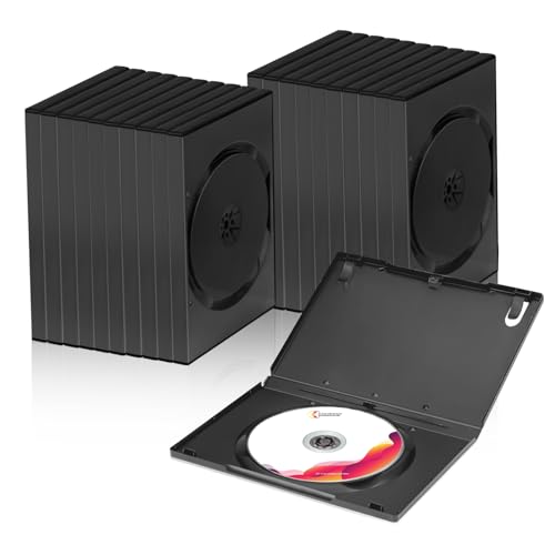 T WaveTree Premium DVD Cases - Black Single Disc DVD Storage Cases with Clear Sleeve (25 Pack)