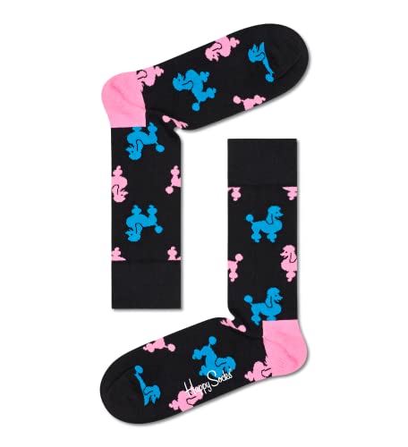 Happy Socks Unisex Pudelsocke Pudel-Socken, Schwarz/Rosa/Blau, 41-46