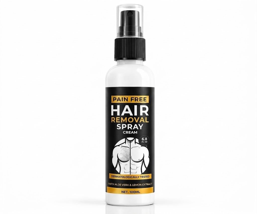 Pain Free Hair Removal Spray Cream for Men & Women | Painless Body Hair Removal for Arms, Legs, Chest, Back & Underarms | Aloe Vera & Lemon Extract | Dermatologically Tested | 100 ml-image-38