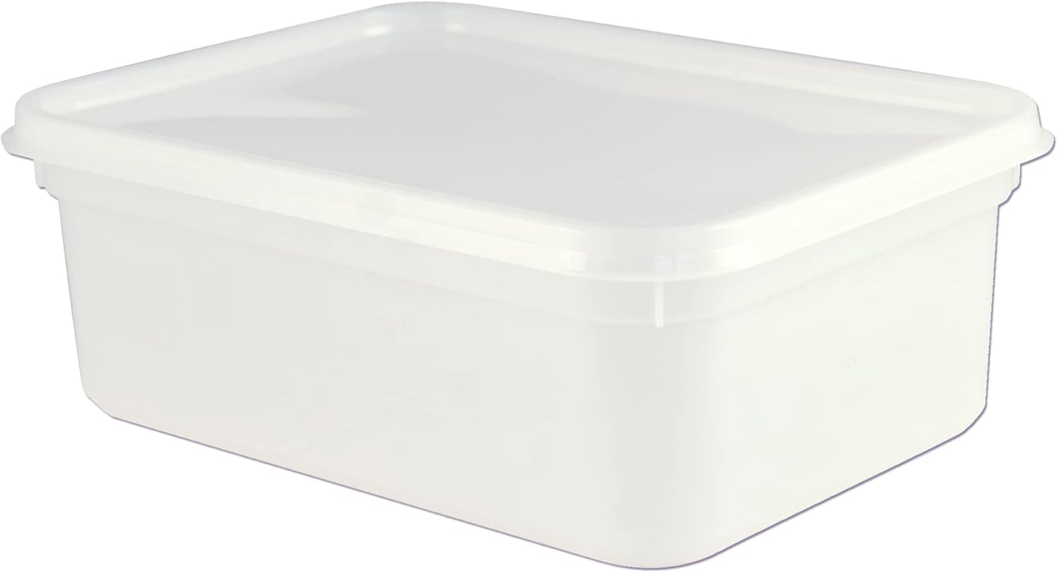 We Can Source It Ltd - 2 Litre Rectangular Ice Cream & Salad Containers with Lids– Food Storage Tubs for Freezer, Catering, Meal Prep & Takeaway Use - Pack of 40
