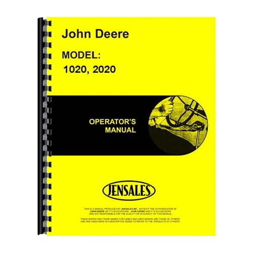 All States Operator's Manual fits John Deere 1020 2020 2020