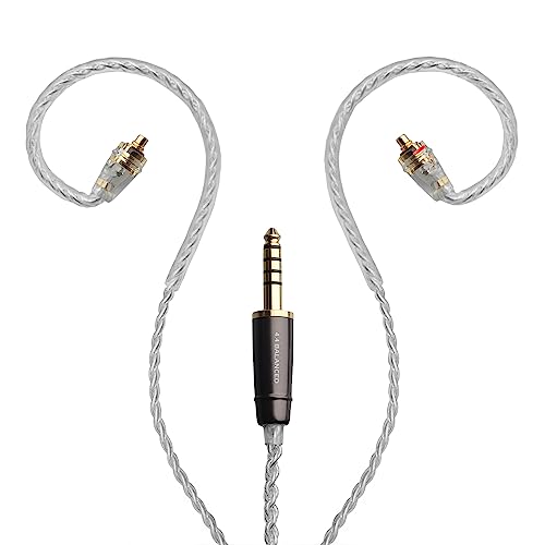 MEZE AUDIO | Rai Series MMCX Cable | Headphones HiFi Replacement 4.4mm Male to Dual MMCX Connector Plug | Silver Plated Upgrade Balanced Cable 4.4mm Jack | Length 1.2m/3.9ft
