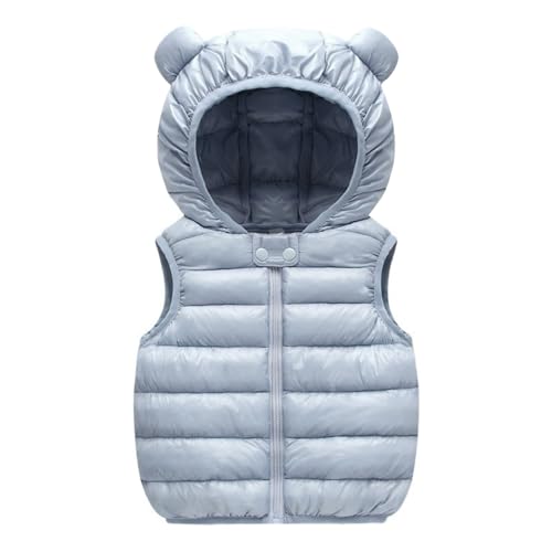 Baby Boys Girls Hooded Puffer Vest Winter Lightweight Sleeveless Bear Ears Zipper Up Jacket Padded Waistcoat Kids Down Jacket