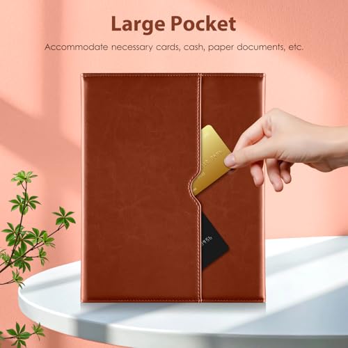 Image of DTTO for iPad Pro 13 Inch Case with Keyboard M5 /M4 2025 /2024, 7 Colors Backlit Wireless Detachable Keyboard Premium Leather Folio Cover with Pencil Holder & Pocket, Brown