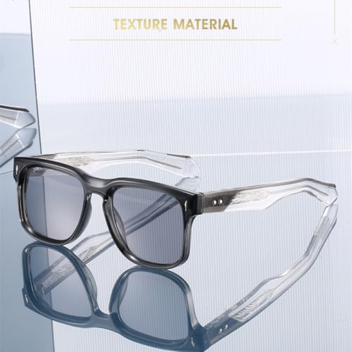 Lunettes de soleil carrées protection UV400 monture métal rétro chic - 3