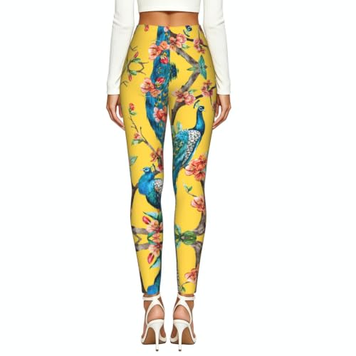 Leggings de compresión de pavo real con acabado premium suave 3