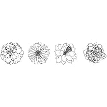 Judikins Blossom Four-Sided Wood Mounted Rubber Stamp Cube - 6552H