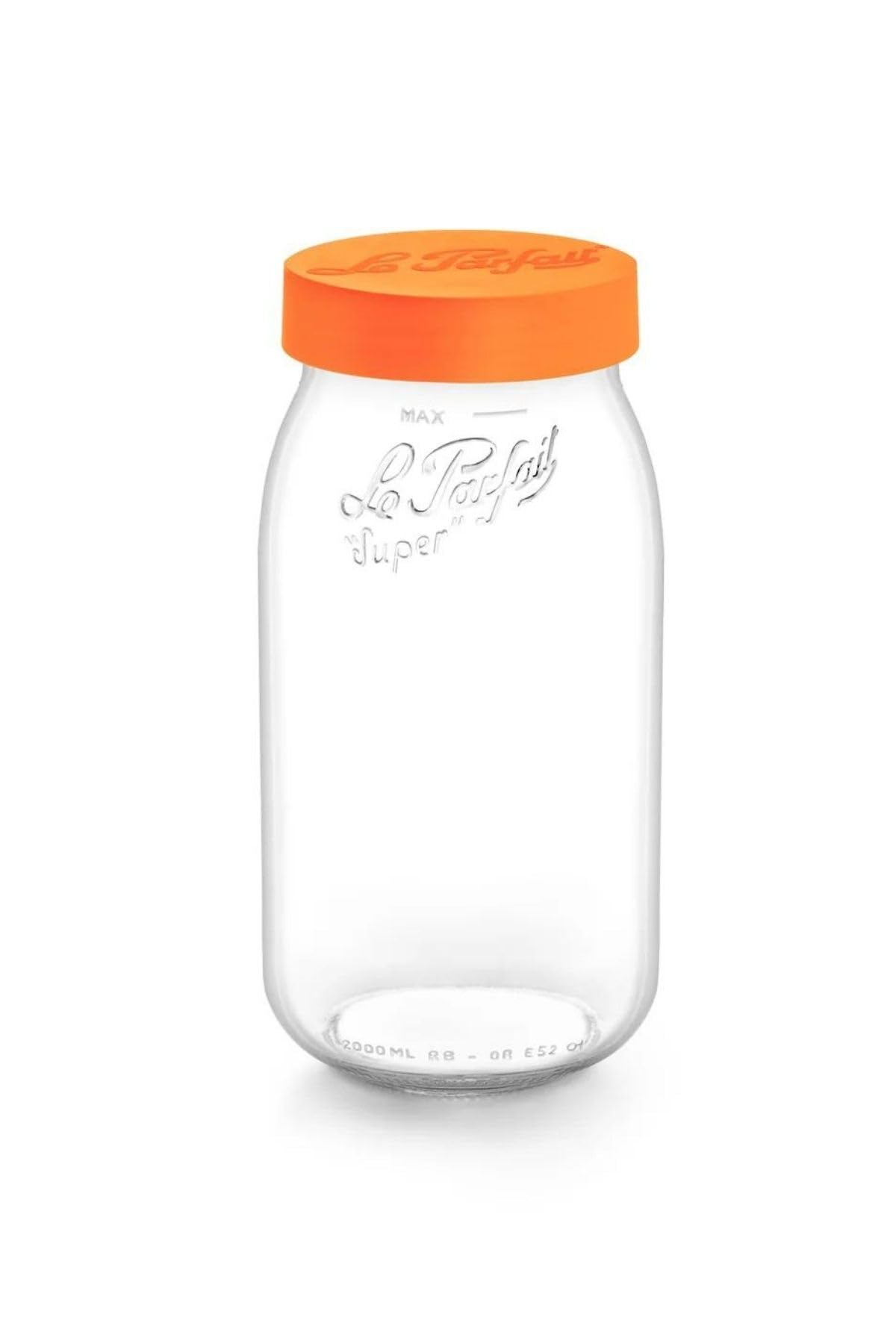 Le Parfait Clear,Orange Orange Top Jar, 3.0Litre, Clear