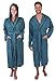 Produktbild Betz Bademantel mit Kapuze aus 100% Baumwolle  Frottee Saunabademantel für Damen & Herren  kuschelig, saugstark & lang  Serie Berlin Farbe taubenblau Größe S/M