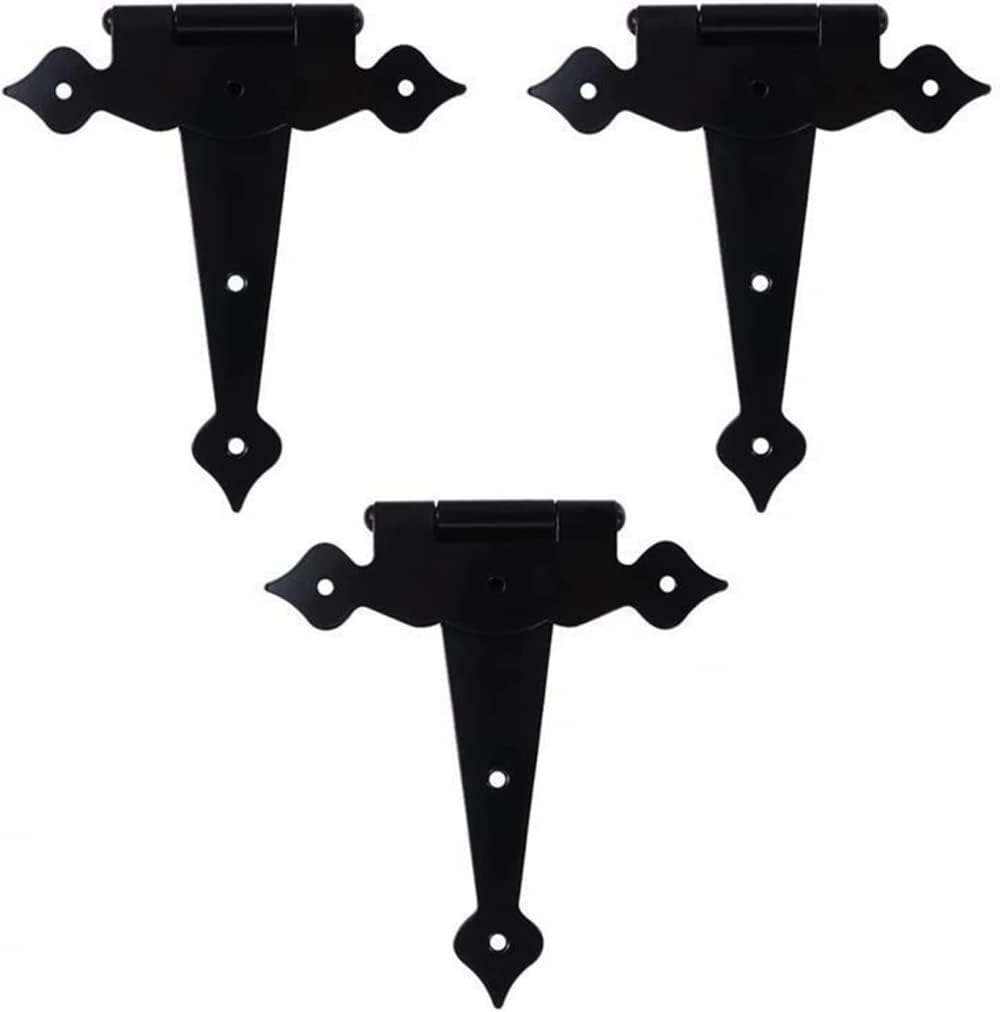 Heavy Duty Door Hinge 5/6/8 Inch Strap Lace Decorative Hinge Rust Proof Iron Light Hinge 3 Piece Door Hinge-20x19x2cm
