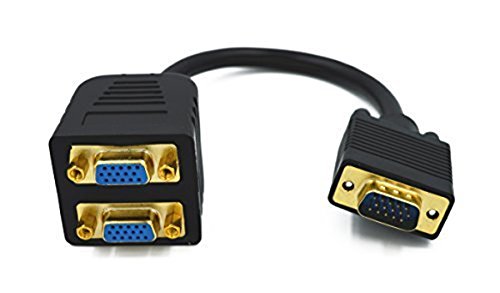 VGA Splitter Cable 1 VGA Male to 2 VGA Female Adapter Monitor Y