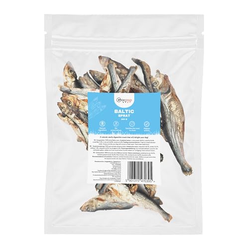 Gaczoo - Sprotten für Hunde Getrocknet - Getrockneter Fisch für Hund - 100% Trockenfisch, Hundeleckerli, Trainingsleckerli - ohne Zusätze, reich an Omega 3, Fettarm - 200g