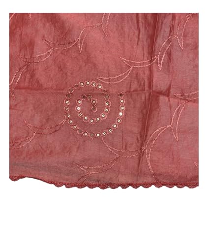 Image of LKC WOMEN'S SEQUENCE EMBROIDERED SELFDESIGN SOFT COTTON CHANDERI DUPATTA