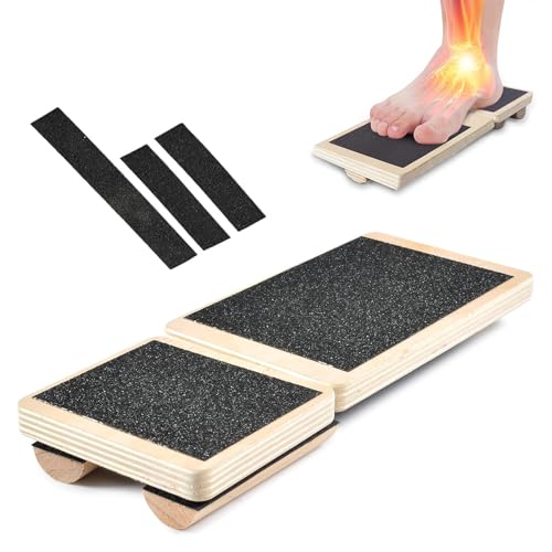 Tabla de equilibrio de una sola pierna, antideslizante para el equilibrio del pie de madera,Entrenador de tobillo y pie de madera,para el entrenamiento de equilibrio,el estiramiento del tobillo
