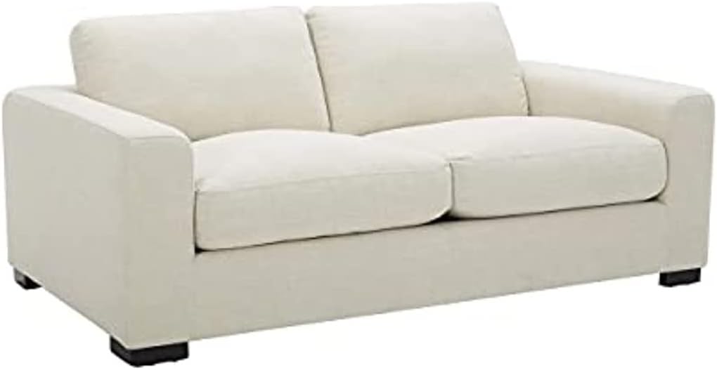 Extra-Deep Down-Filled Loveseat Sofa Couch, 75.6" W, Cream