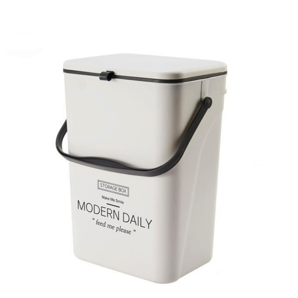 FURN ASPIRE Hanging Trash Can with Lid for Kitchen Cabinet Door, with Handle for Countertop or Under Sink, Wall Mounted Garbage Can for Bathroom, Toilet (Black, 12 Litre), Plastic, Manual Lift (B09LV67D2Q) Amazon Price History, Amazon Price Tracker