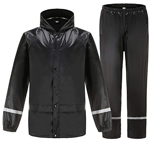 Men's Rain Suit Waterproof Lightweigh Rain Gear Hooded Rain Jacket Pants Rain Coats for Men Fishing Gear for Golf