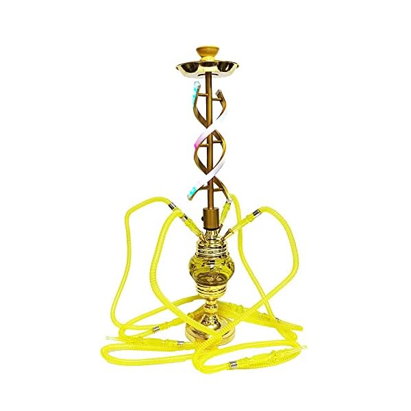 Rteanb Aluminiumhaare Arabische Hukahn Full Bar Vier-Personen-Huka mit Licht für bessere Shisha-Hukahn Rauchergenuss…