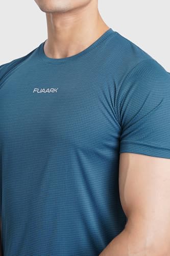 Image of FUAARK Men Moisture Wicking Solid Round Neck Tshirt