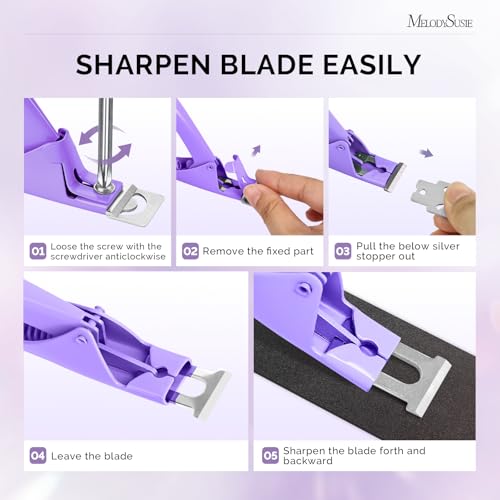 Image of MelodySusie Acrylic Nail Clippers, Professional Nail Clippers Cutters for Acrylic Nails Fake Nail Tips, Adjustable Stainless Nail Trimmer, Manicure Tool for Salon Home Nail Art, Purple