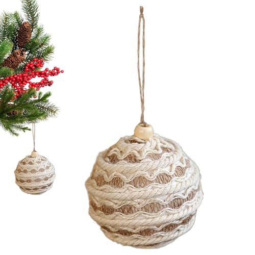 Fyrdyn Weihnachtsbaumkugeln - 8 cm Saisonale Anhänger Deko - Gewebter...