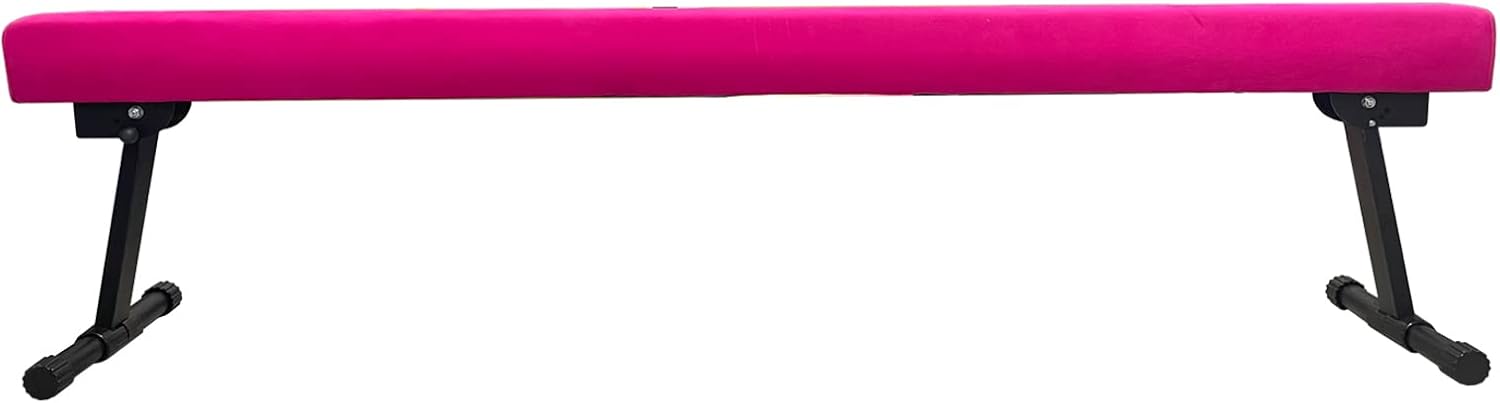 YANGG 6FT/8FT Gymnastic Balance Beam,Adjustable High and Low Level Floor Beam - Highly Stable - Gym Practice Training Equipment for Kids Children Girls Home