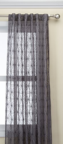 Sheer Curtains For Bedroom, Modern Contemporary Window Curtain For Living Room, Embroidered Gemma Fabric Light Sheer Curtain, 50X84, 1-Panel Pack #TOP21