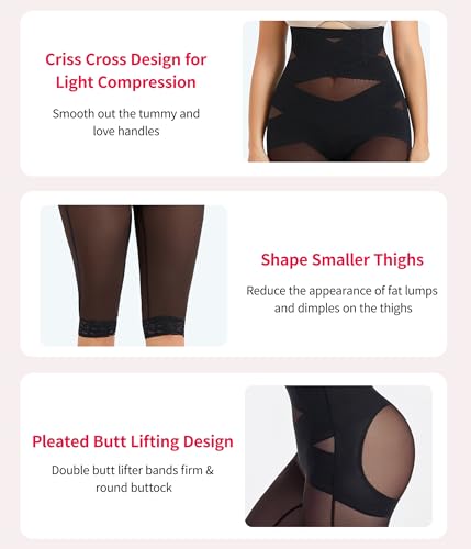 Gotoly Shapewear Tummy Control High Waisted Butt Lifting Shapewear Body Shaper Capri Shapewear Shorts Thigh Slimmer4