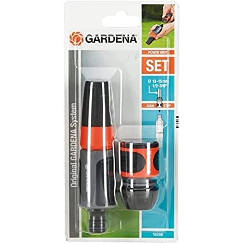 Kit Lancia Gardena Per Tubi Da Giardino Da 13 Mm (1/2 Pollice) E Da 15 Mm (5/8 Pollice): Kit Lancia Da Lavaggio Con Acquastop Per Il Cambio Rapido (18