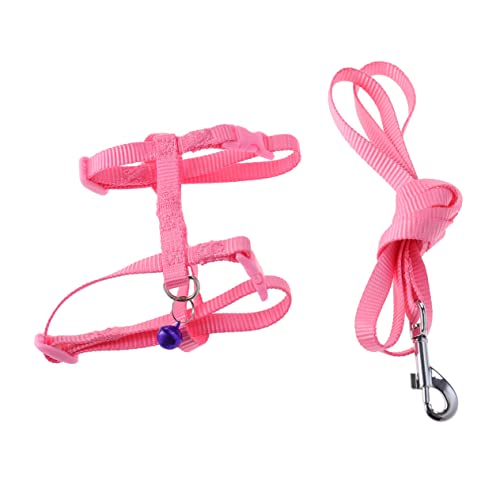 BESPORTBLE Adjustable Rabbit Harness Leash Lead Rabbit Collar with Bell Harness for Pet Bunny Random Color