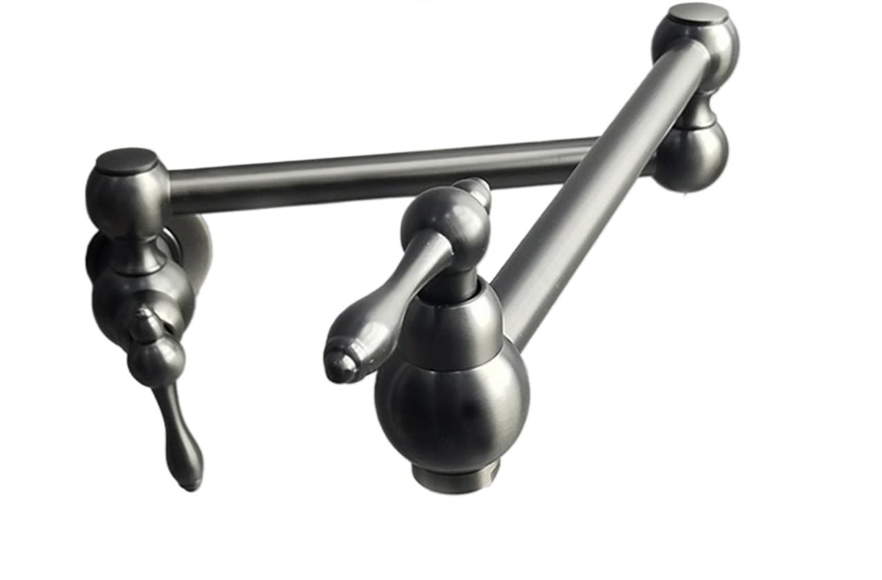 Robinet cuisine mural pliable gris : la solution gain de place petites pièces