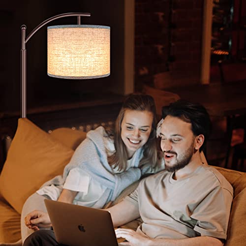 Image of Floor Lamp for Living Room, 4 Color Temperature LED Floor Lamp with Remote Control & Foot Switch, LED Bulb Included, Modern Standing Lamp for Bedroom, Study Room, Office - Oil Rubbed Bronze
