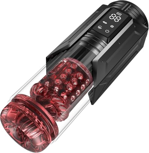 2026 New Edition Male Masterburbatar Hands Free Milker Cooling Heating 7 Sucking Rotating Licking Blowjobob Machine for Man Tight Sleeve Underwear GERTY02 (Black)