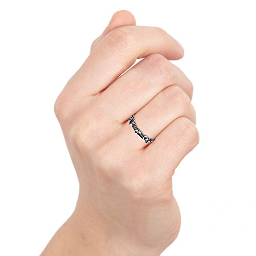 AeraVida Whimsical Melody Musical Notes .925 Sterling Silver Band Ring | Music Note Rings Sterling Silver Women | Melody Ring | 5 Mm Ring | Comfort Fit US Sizes 5-114