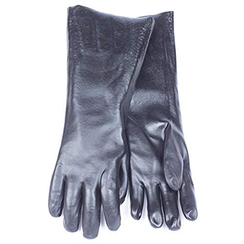 Fimco 7V70208 Chemical Glove, Black PVC, Large, 18 In. - Quantity 6